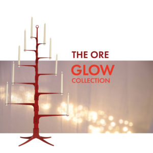THE ORE GLOW COLLECTION -kandelaar, 138 cm hoog, 10-armig-rood-met LED kaarsen