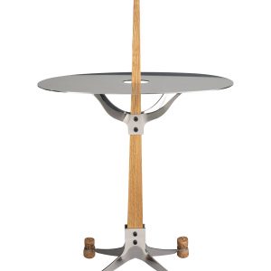 The Ore Bubble-sidetable met hoogglans blad met de kurken van de 4 lege flessen als voetjes.