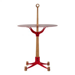 THE_ORE_BUBBLE_-_ROOD__bijzettafel met voetjes van echte kurken