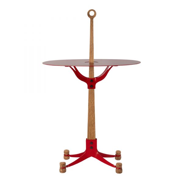 THE_ORE_BUBBLE_-_ROOD__bijzettafel met voetjes van echte kurken