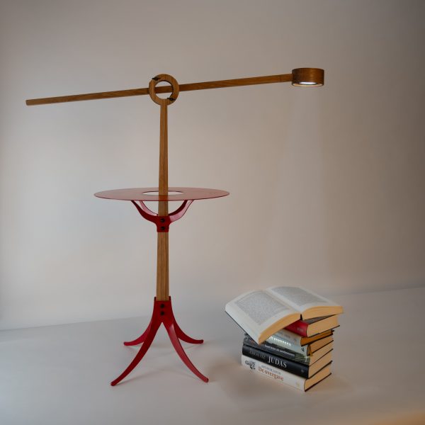 THE ORE LUNAR - leeslamp met rood tafelblad en voet - Afbeelding 2