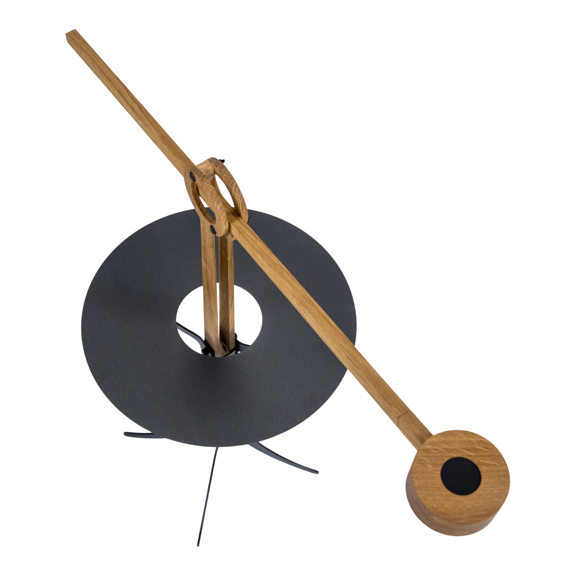 The Ore Lunar, leeslamp-bijzettafel -zwart- van bovenaf